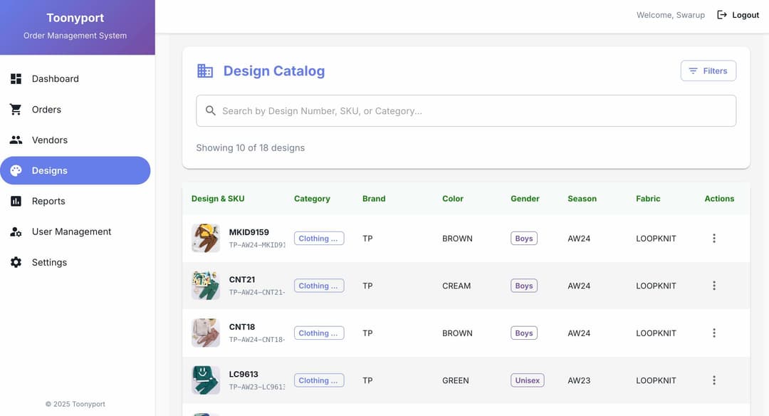 Vendor Order Management System